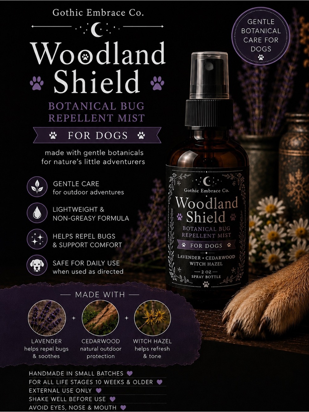 Woodland Shield Botanical Bug Repellent Mist For Dogs